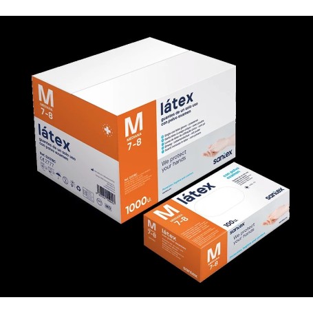 GUANTES LATEX CON POLVO SANTEX 100 UDS