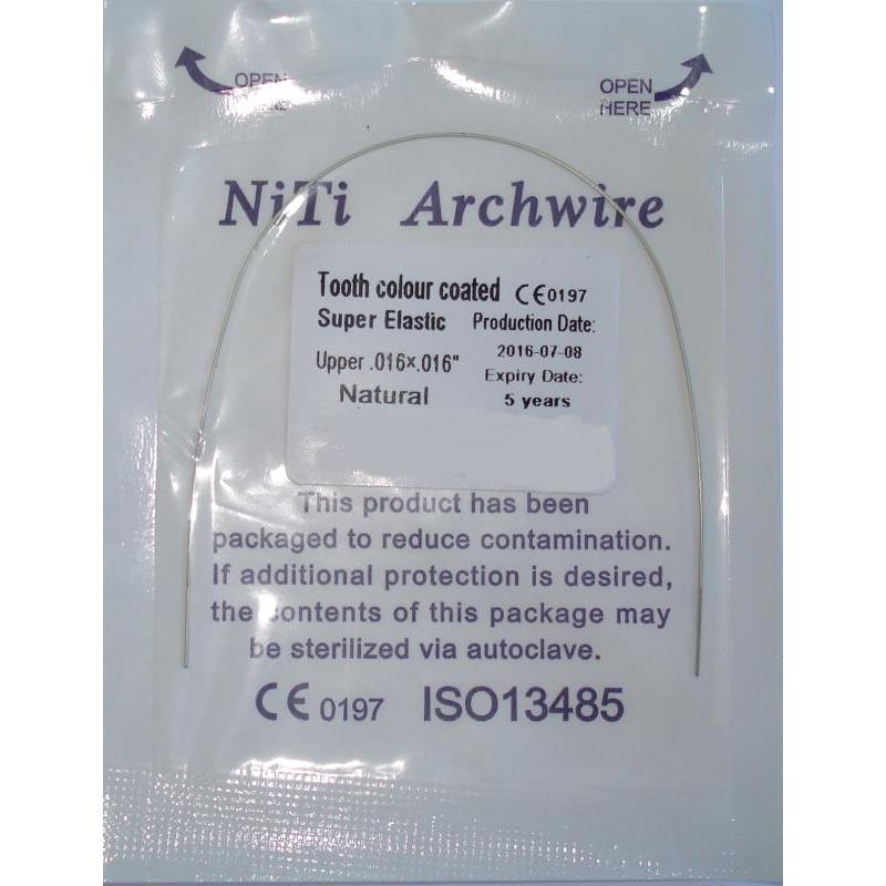 ARCOS ESTETICOS SUPERELASTICOS NITI RECTANGULAR 5UD COLOR DIENTE