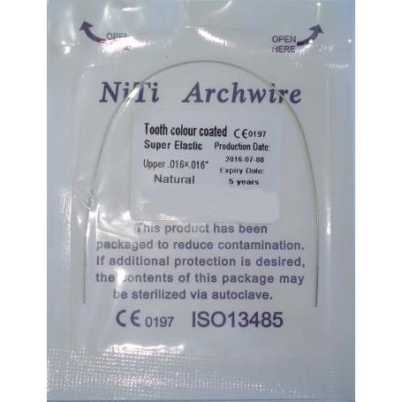 ARCOS ESTETICOS SUPERELASTICOS NITI RECTANGULAR 5UD COLOR DIENTE