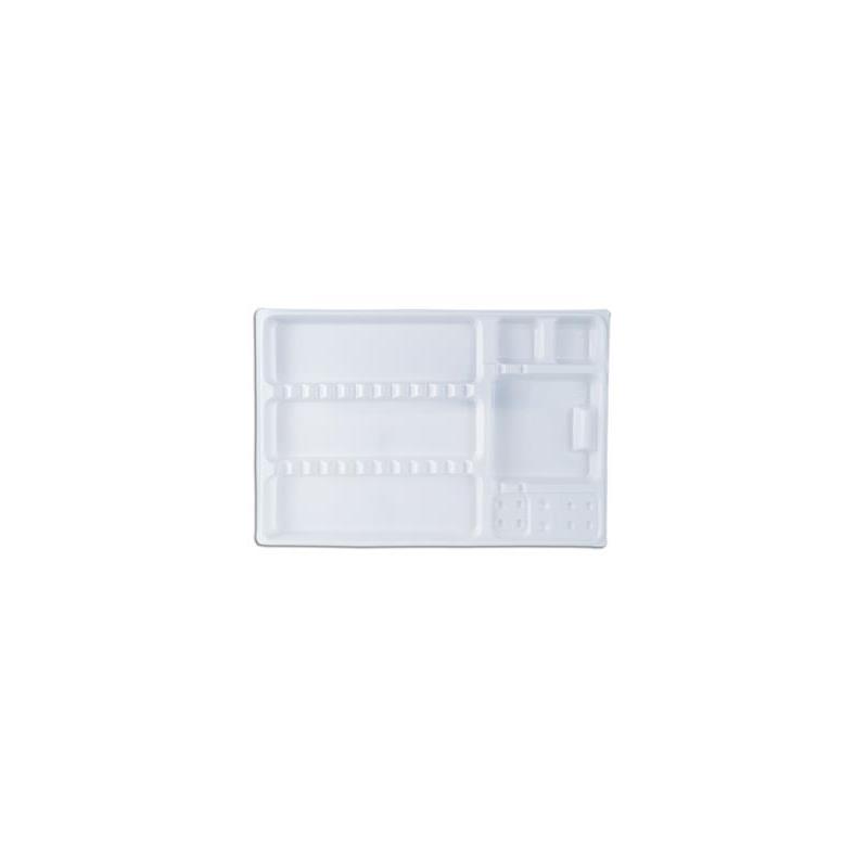 BANDEJAS DESECHABLES BLANCAS 400 U. 28X18 CM.