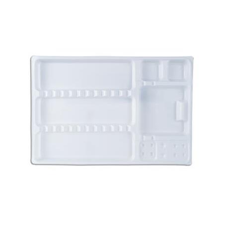 BANDEJAS DESECHABLES BLANCAS 400 U. 28X18 CM.
