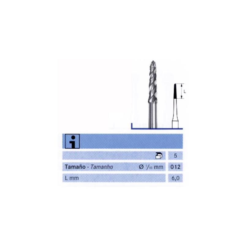 FRESA CIRUGIA FG H254E-012 TUNGSTENO KOMET 5 UDS.
