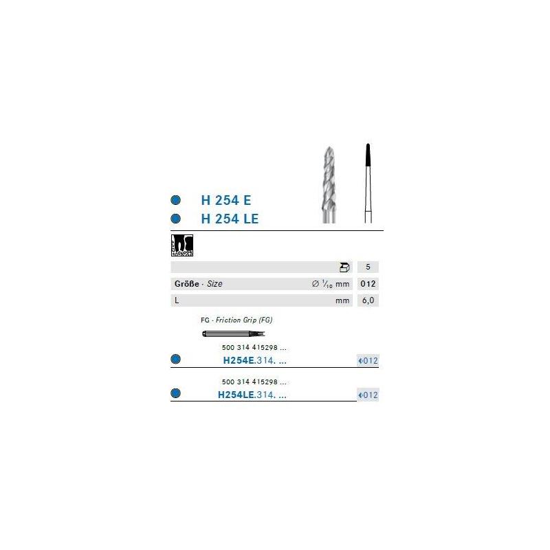 FRESA CIRUGIA FG H254LE-012 TUNGSTENO KOMET 5 UDS