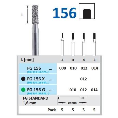 FRESA FG 6835KR-014 DIAMANTE HORICO GERMANY 5 UDS. FG156G-014 G-Verde