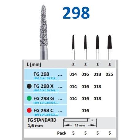 FRESA FG 6878K-016 DIAMANTE HORICO GERMANY 5 UDS FG298G-016 G-Verde