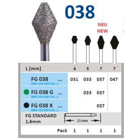 FRESA FG 811-033 DIAMANTE HORICO GERMANY 5 UDS. FG038-033 M-Sin aro