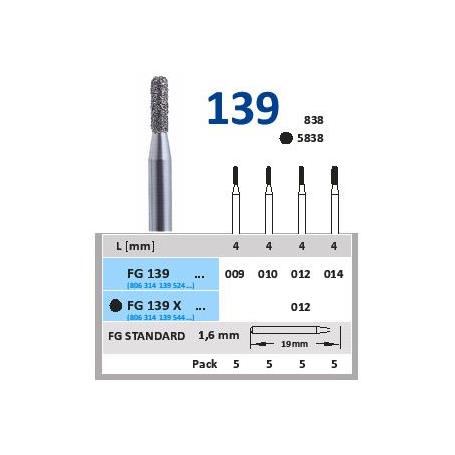 FRESA FG 838-012 DIAMANTE HORICO GERMANY 5 UDS FG139-012 M-Sin aro