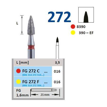 FRESA FG 8390-016 DIAMANTE HORICO GERMANY 5 UDS. FG272C-016 M-Sin aro