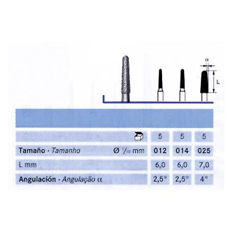 FRESA FG 856-012 DIAMANTE KOMET 5 UDS. M-Sin aro