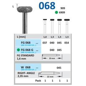 FRESA FG 909-040 DIAMANTE HORICO GERMANY 5 UDS. FG068-040 M-Sin aro