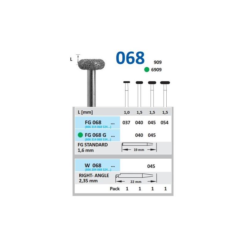 FRESA FG 909-040 DIAMANTE HORICO GERMANY 5 UDS. FG068-040 M-Sin aro