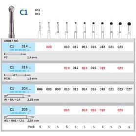 FRESA FG H1- TUNGSTENO HORICO 5 UDS