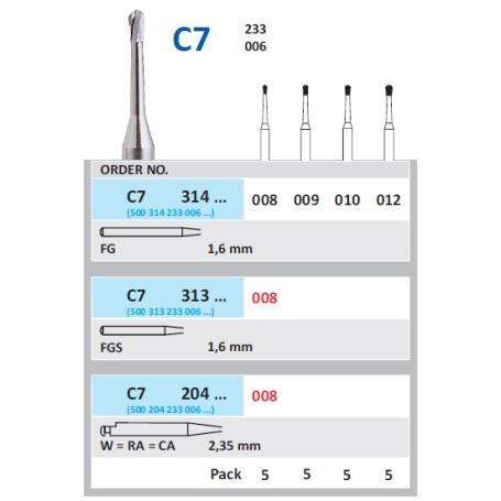 FRESA FG H7-TUNGSTENO HORICO GERMANY 5 UDS.
