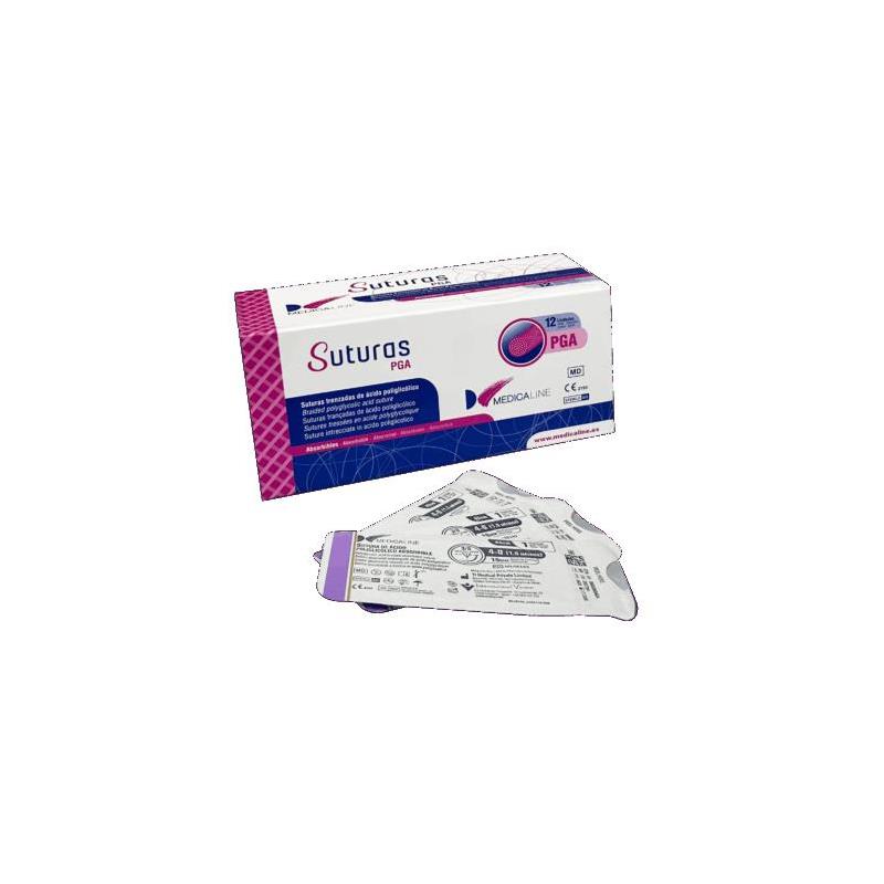 SUTURA PGA ABSORBIBLE TRENZADA 12 UDS MEDICALINE