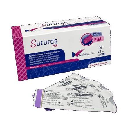 SUTURA PGA ABSORBIBLE TRENZADA 12 UDS MEDICALINE